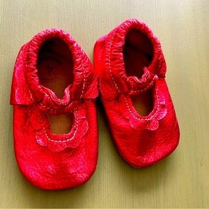 Hand Made Red Baby/Toddler MaryJanes 4-4.5